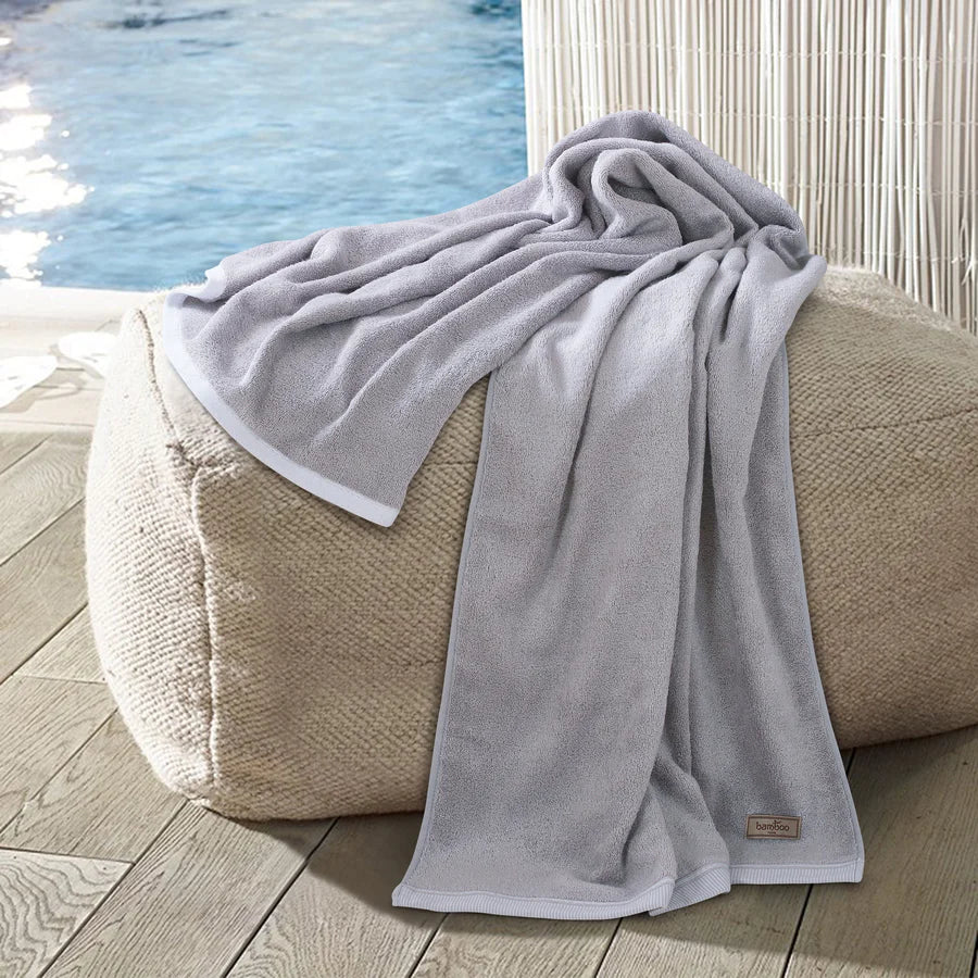 Bamboo Bath Towels - High Absorbent & Super Soft 360 GSM - grahsajja