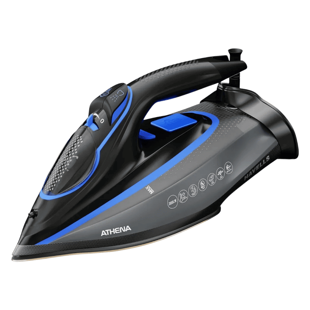 HAVELLS Athena 3000 Watts 320 ml Steam Iron (Smart i-Sense, Black)