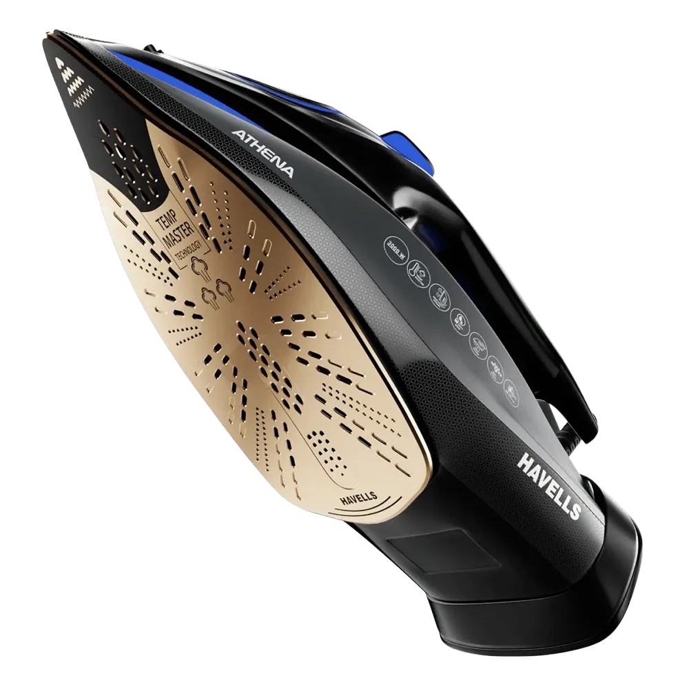 HAVELLS Athena 3000 Watts 320 ml Steam Iron (Smart i-Sense, Black)