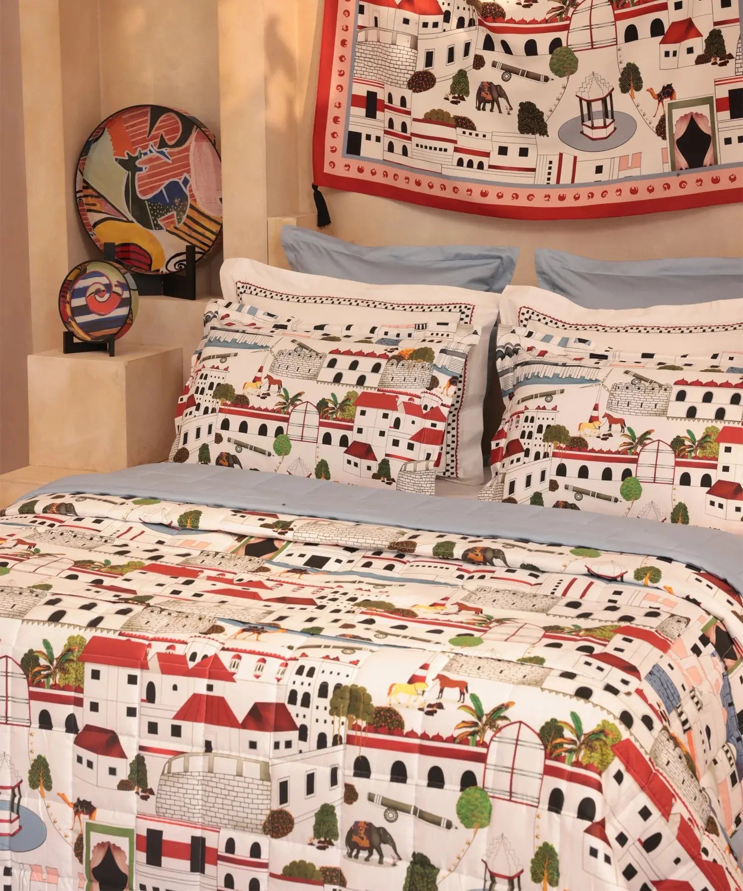 Shivan & Narresh for myTrident King Bedsheet with 4 pillow covers, 400TC, JAISCAPE Trident