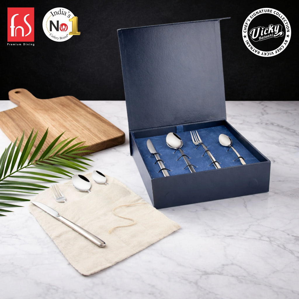 Chef Vicky Ratnani's Signature Collection By FnS Thames Stainless Steel 24 Pcs Cutlery