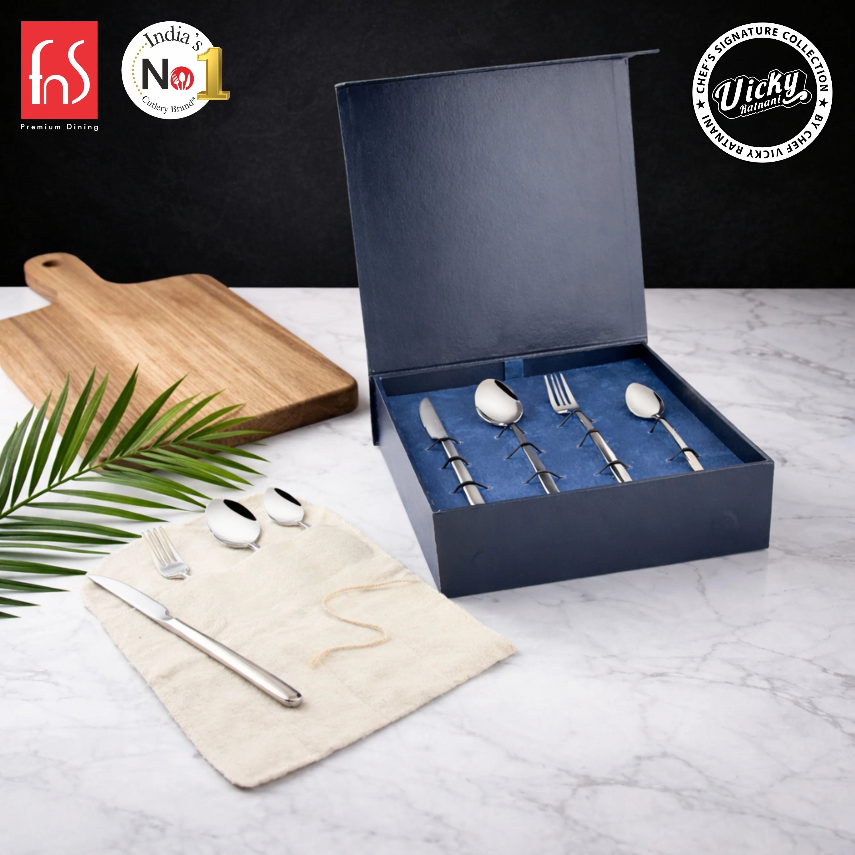 Chef Vicky Ratnani's Signature Collection By FnS Thames Stainless Steel 24 Pcs Cutlery