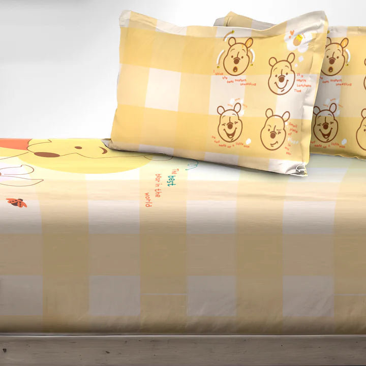 Disney Winnie The Pooh Digital Printed 300TC Cotton Bedsheet