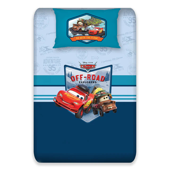 Disney Pixar Cars Digital Printed 300TC Cotton Bedsheet (Off Road)