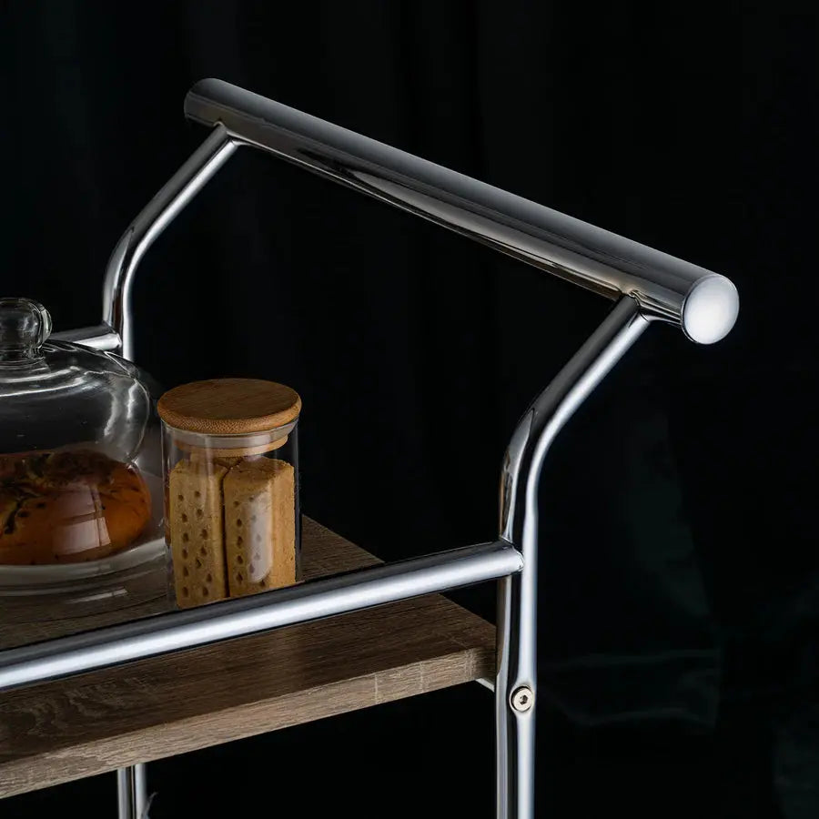 Elegant Ebony Serving Cart with Brass Accents Regular price - grahsajja