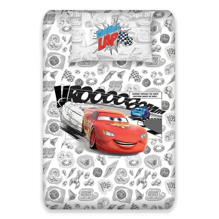 Disney Pixar Cars Digital Printed 300TC Cotton Bedsheet (Lap)