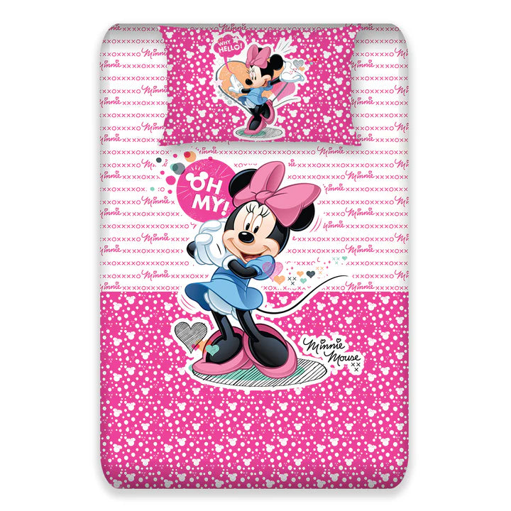 Disney Minnie Mouse Digital Printed 300TC Cotton Bedsheet