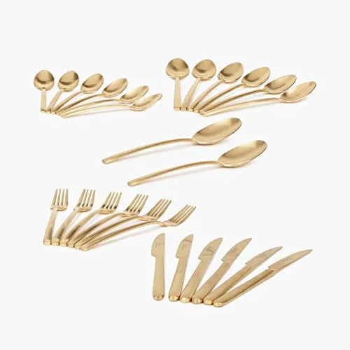 FNS Bianca Gold Plated Premium Cutlery Set FNS