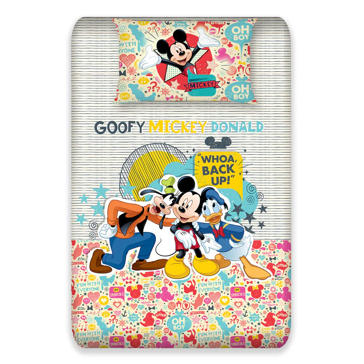 Disney Mickey Mouse Digital Printed 300TC Cotton Bedsheet (Backup)