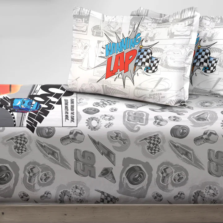 Disney Pixar Cars Digital Printed 300TC Cotton Bedsheet (Lap)