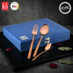 Chef Vicky Ratnani's Signature Collection By FnS Sorrento Rose Gold Stainless Steel 18 Pcs Cutlery Set