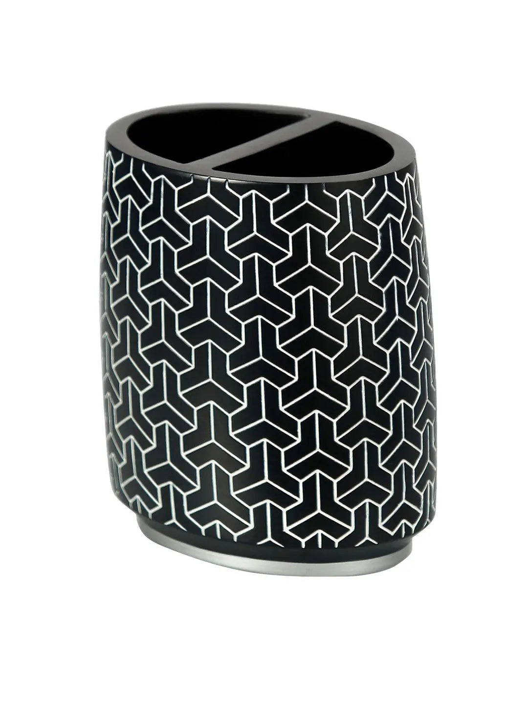 Alvina Black & Silver Polyresin 4 Pcs Bathroom Set - grahsajja