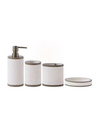 Alvina 4 Pcs Beige & Brown Textured Bathroom Accessories Set - grahsajja