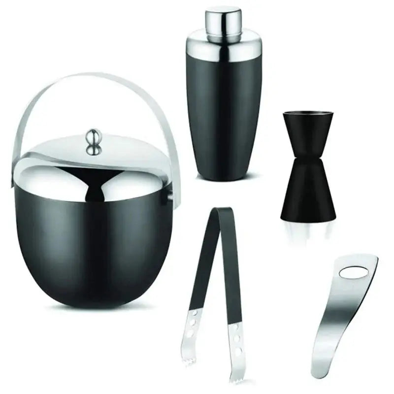 FnS Plain Stainless Black Bartender Kit FNS