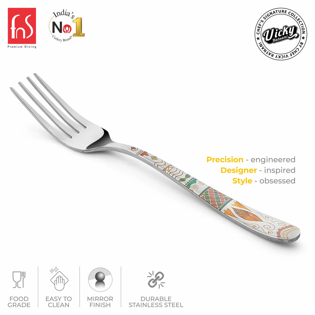 Chef Vicky Ratnani's Signature Collection By FnS Wales Stainless Steel Dessert Fork 6 Pcs Set
