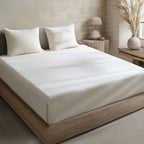 Linen Cotton Quilted Bed Spread Set – Lightweight All-Season Comfort - 3pcs Set | Color : off white