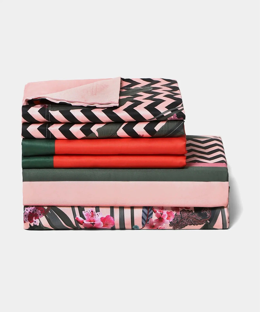 Shivan & Narresh for myTrident King Bedsheet with 4 pillow covers, 400TC, PALMERA Trident