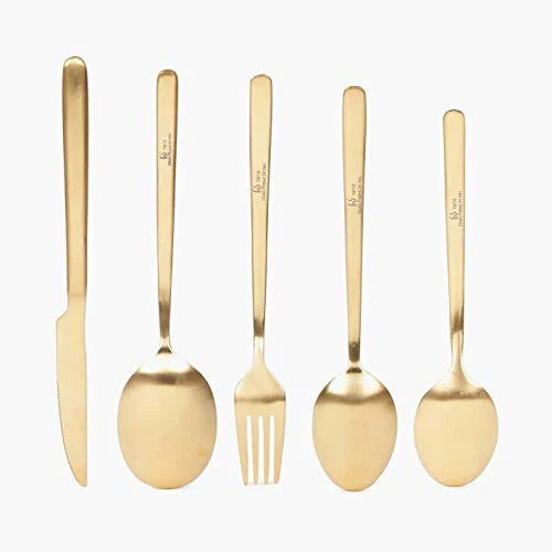 FNS Bianca Gold Plated Premium Cutlery Set