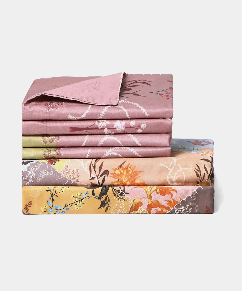 Shivan & Narresh for myTrident King Bedsheet with 4 pillow covers, 400TC, MORNING CALM Trident