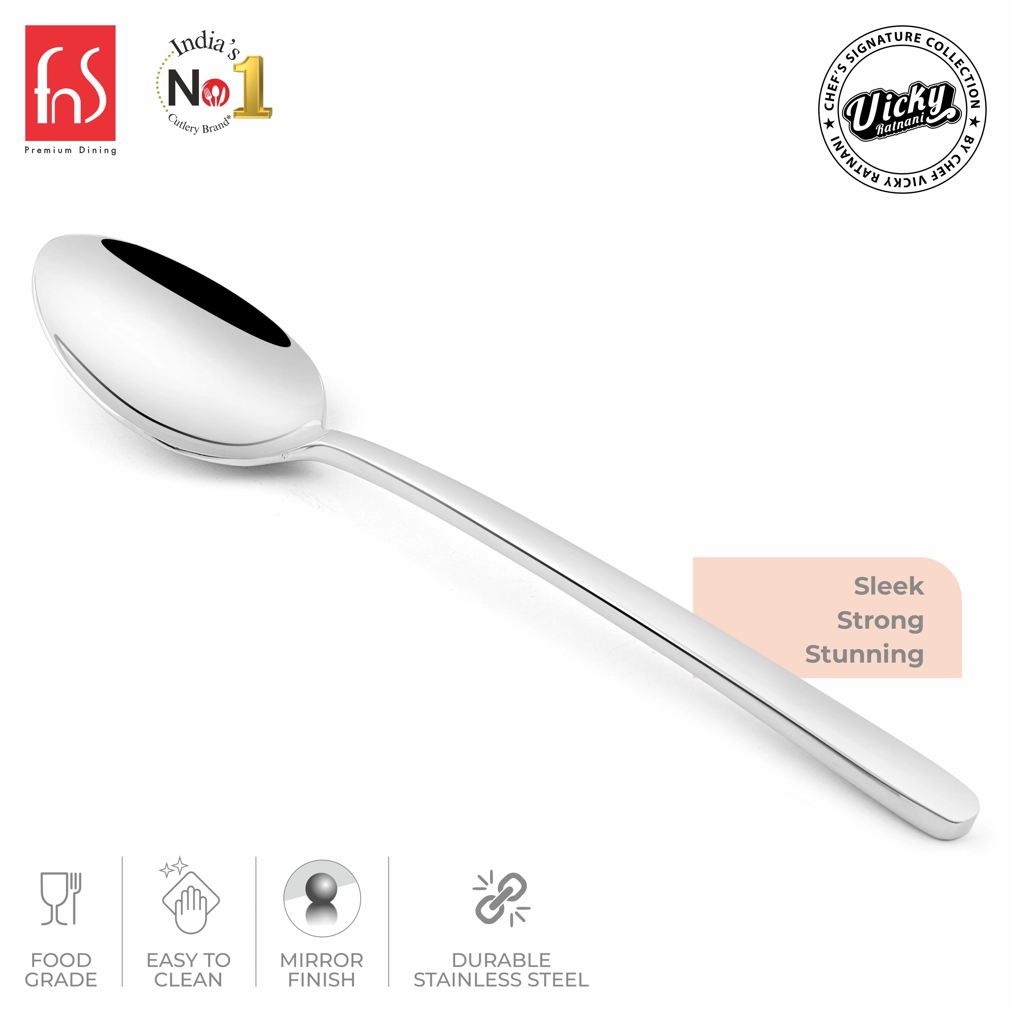 Chef Vicky Ratnani's Signature Collection By FnS Thames Stainless Steel Dessert Spoon 6 Pcs Set