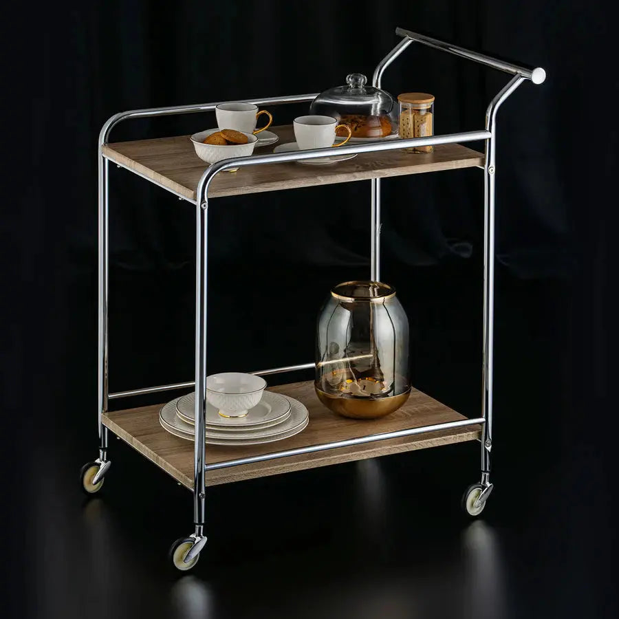 Elegant Ebony Serving Cart with Brass Accents Regular price - grahsajja