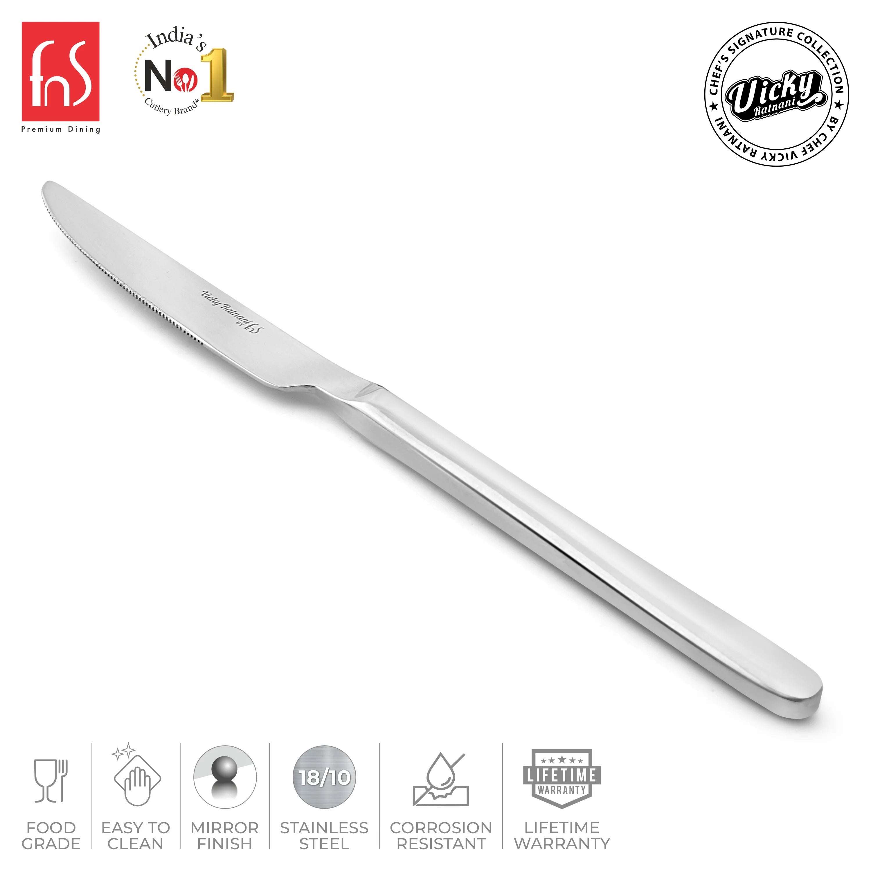 Chef Vicky Ratnani's Signature Collection By FnS Thames Dessert Knife/Dinner knife/Butter knife 2 Pcs Set