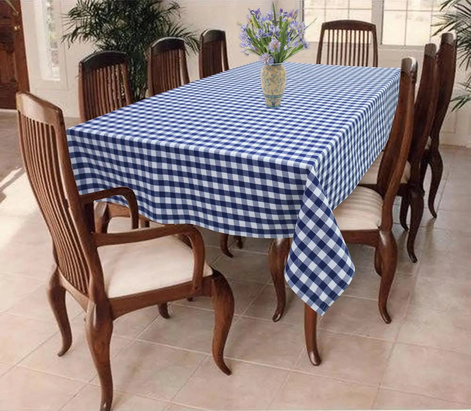 Gingham (Blue and White) Table cover - grahsajja
