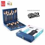 Chef Vicky Ratnani's Signature Collection By FnS Sorrento Rose Gold Stainless Steel 18 Pcs Cutlery Set
