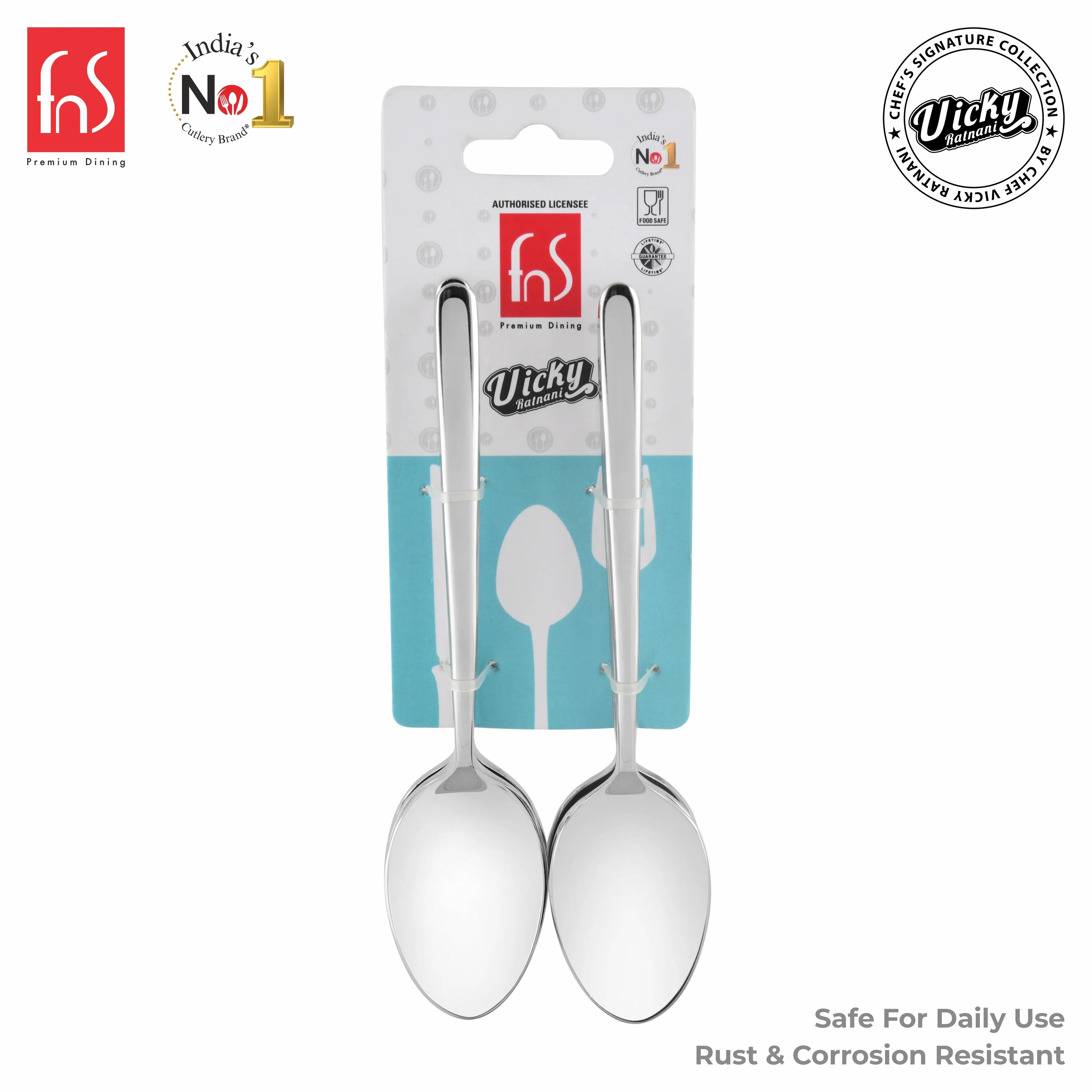 Chef Vicky Ratnani's Signature Collection By FnS Thames Stainless Steel Dessert Spoon 6 Pcs Set