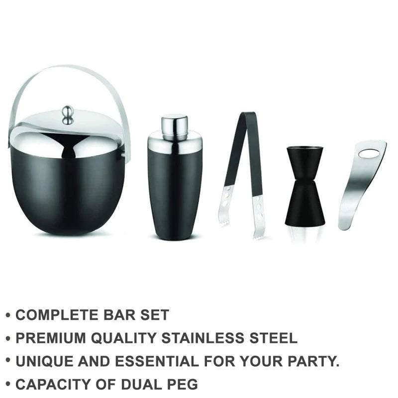 FnS Plain Stainless Black Bartender Kit