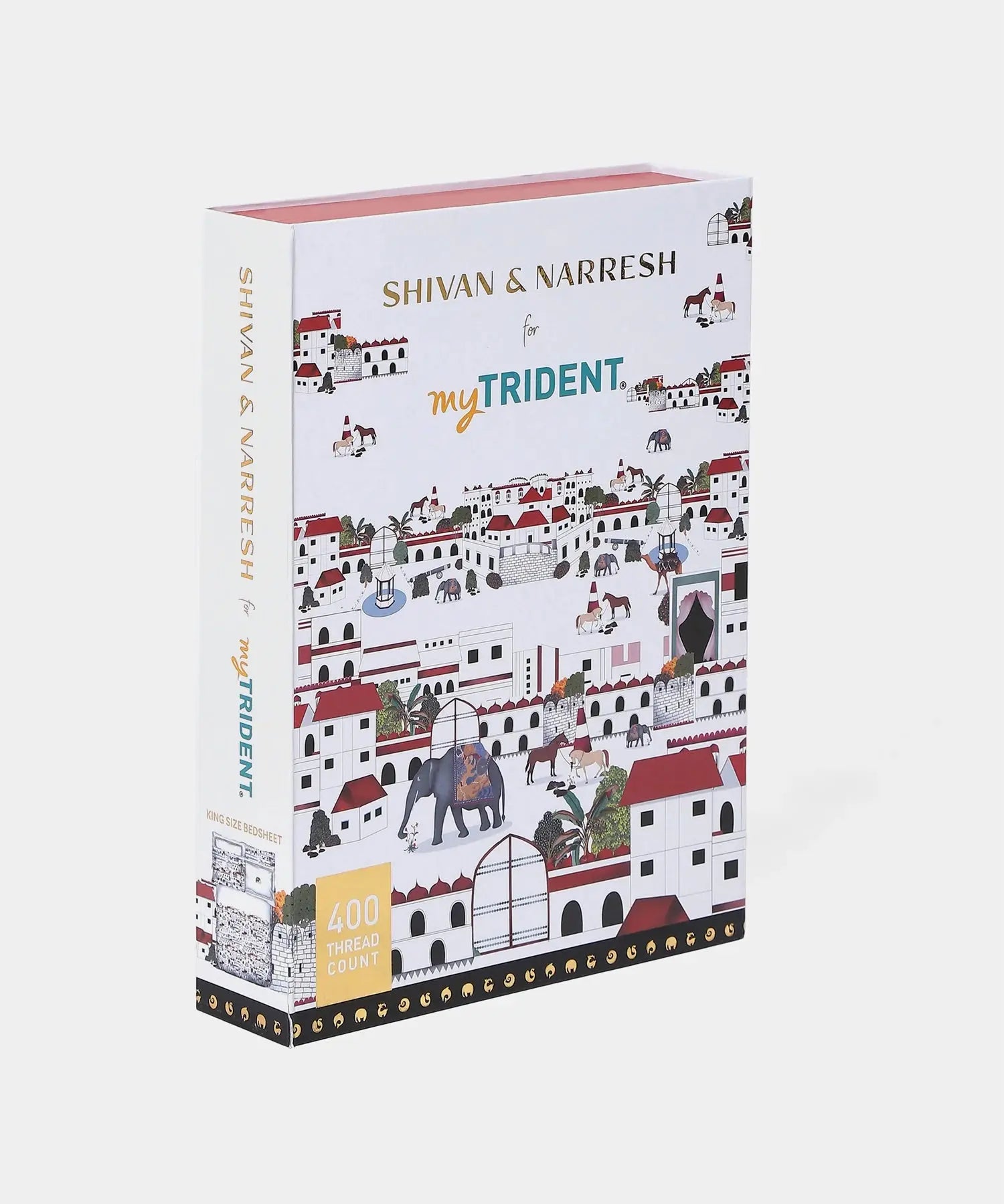 Shivan & Narresh for myTrident King Bedsheet with 4 pillow covers, 400TC, JAISCAPE Trident