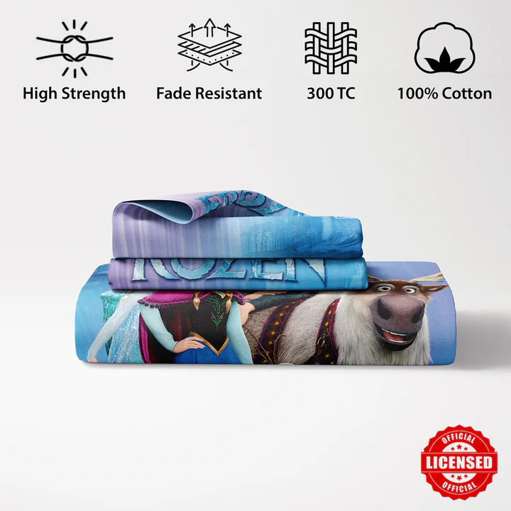 Disney Frozen Digital Printed 300TC Cotton Bedsheet