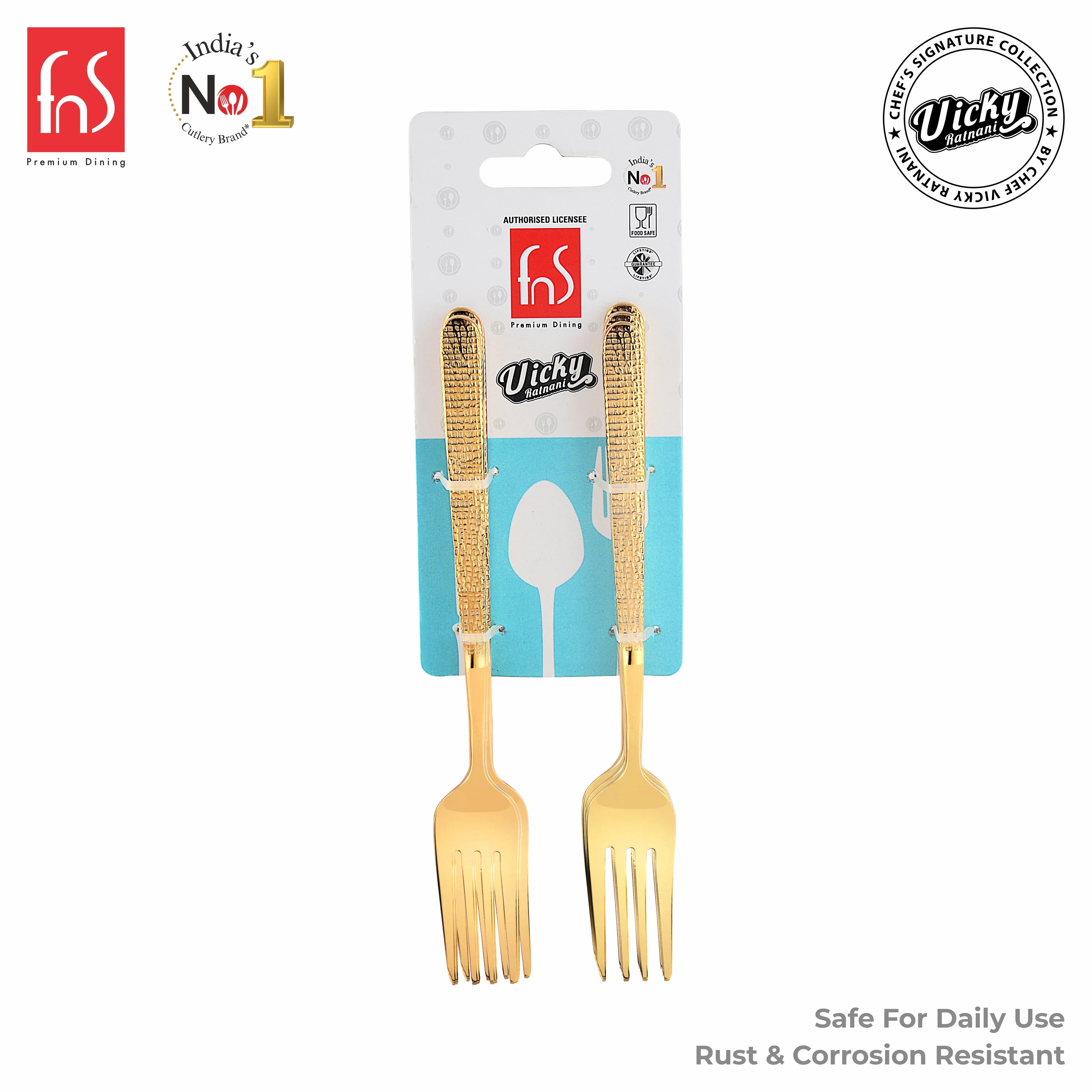 Chef Vicky Ratnani's Signature Collection By FnS Velora Stainless Steel Dessert Fork 6 Pcs Set
