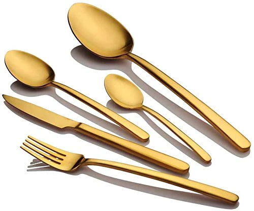 FNS Bianca Gold Plated Premium Cutlery Set