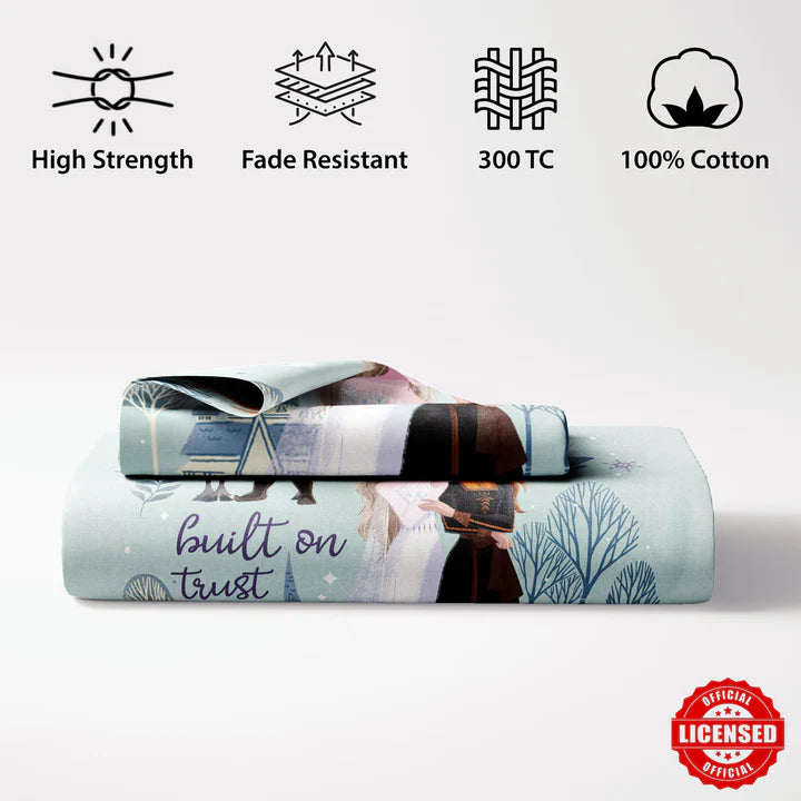 Disney Frozen Sisters Digital Printed 300TC Cotton Bedsheet