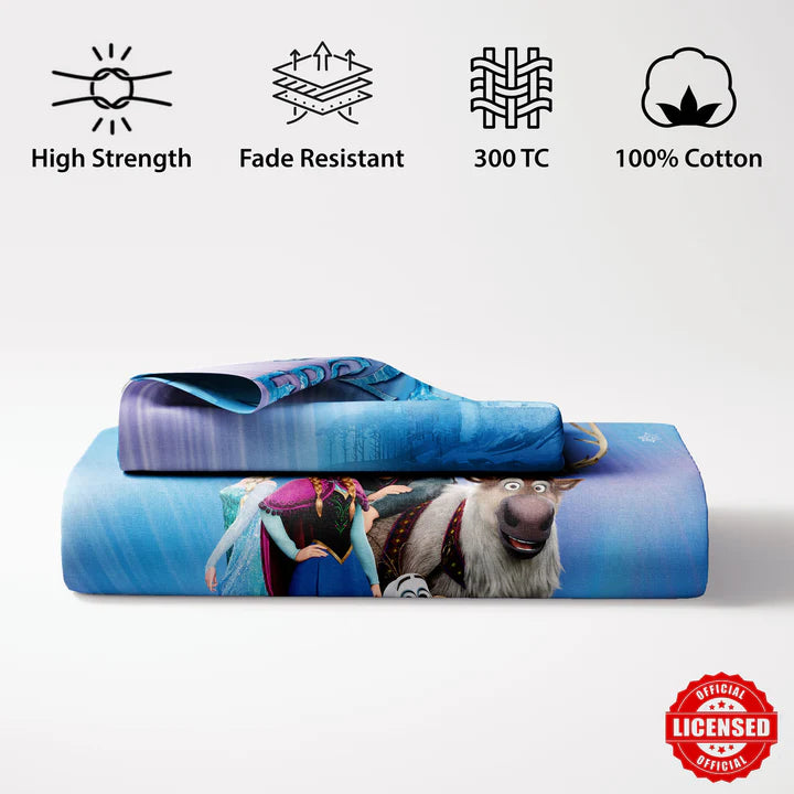 Disney Frozen Digital Printed 300TC Cotton Bedsheet