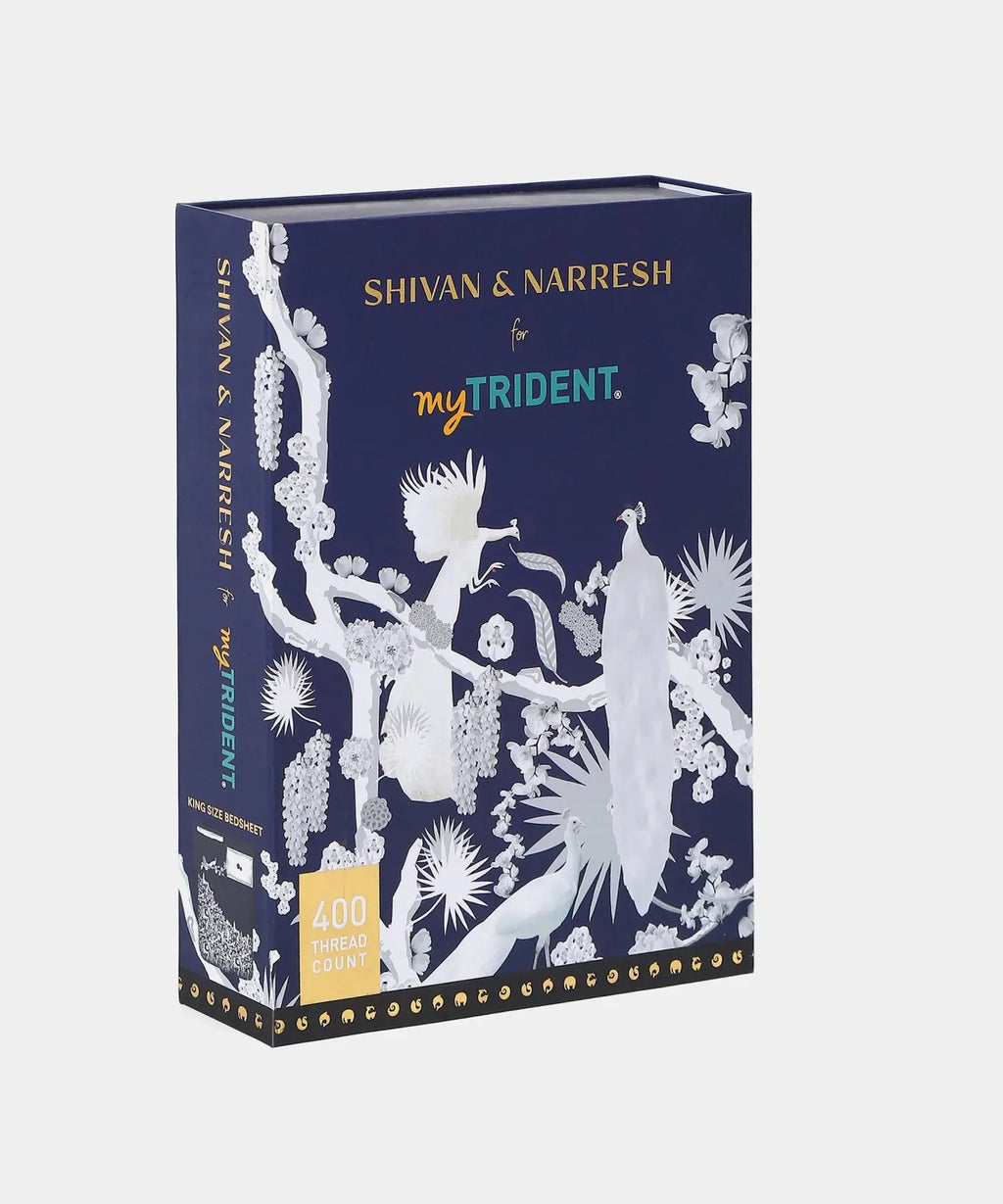 Shivan & Narresh for myTrident King Bedsheet with 4 pillow covers, 400TC, IZU JUNO Trident