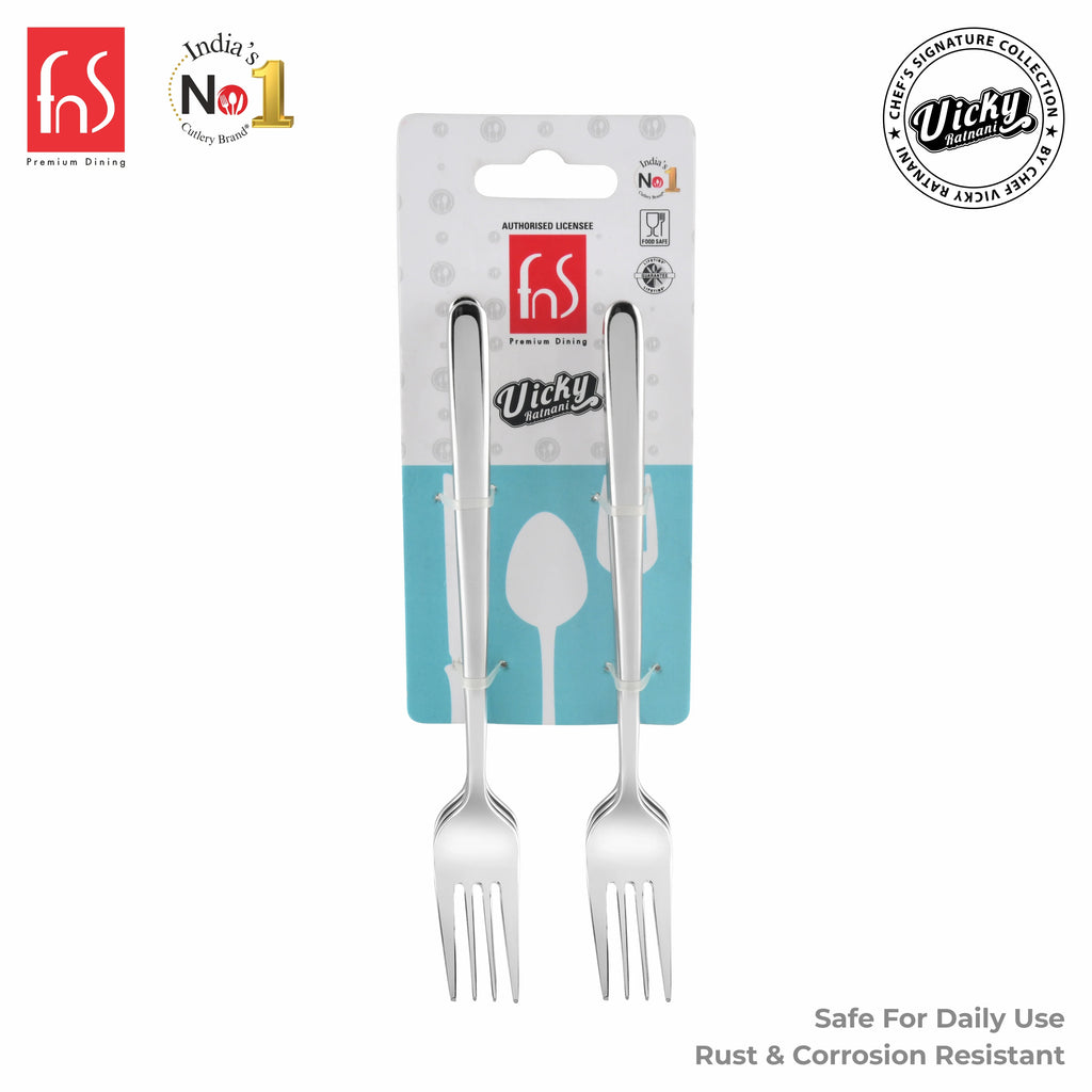 Chef Vicky Ratnani's Signature Collection By FnS Thames Stainless Steel Dessert Fork 6 Pcs Set