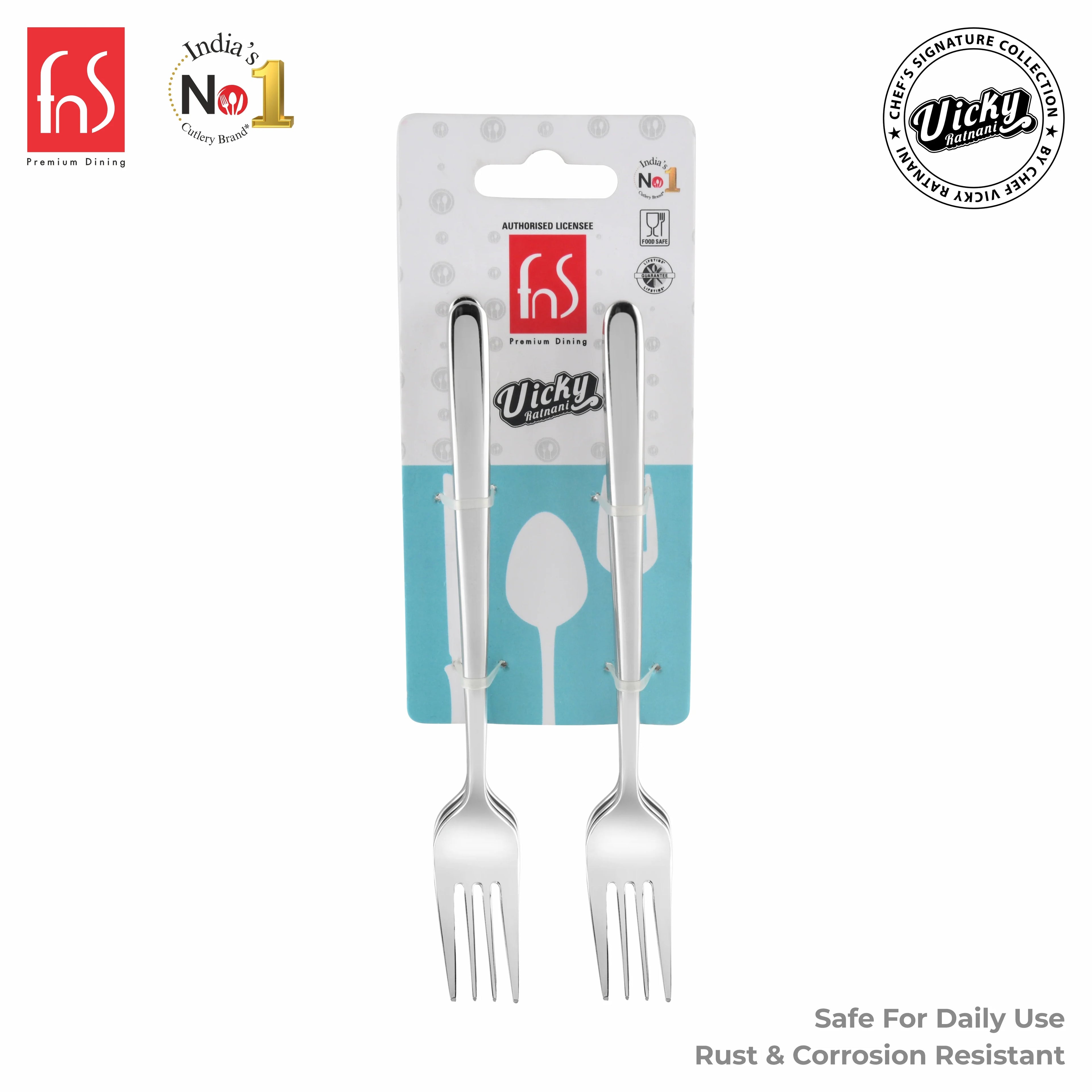 Chef Vicky Ratnani's Signature Collection By FnS Thames Stainless Steel Dessert Fork 6 Pcs Set