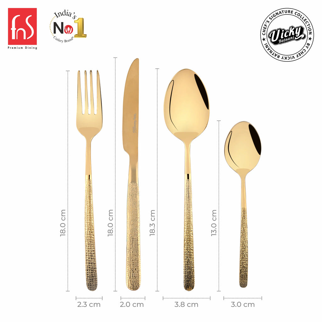 Chef Vicky Ratnani's Signature Collection By FnS Velora Stainless Steel 24 Pcs Cutlery Set