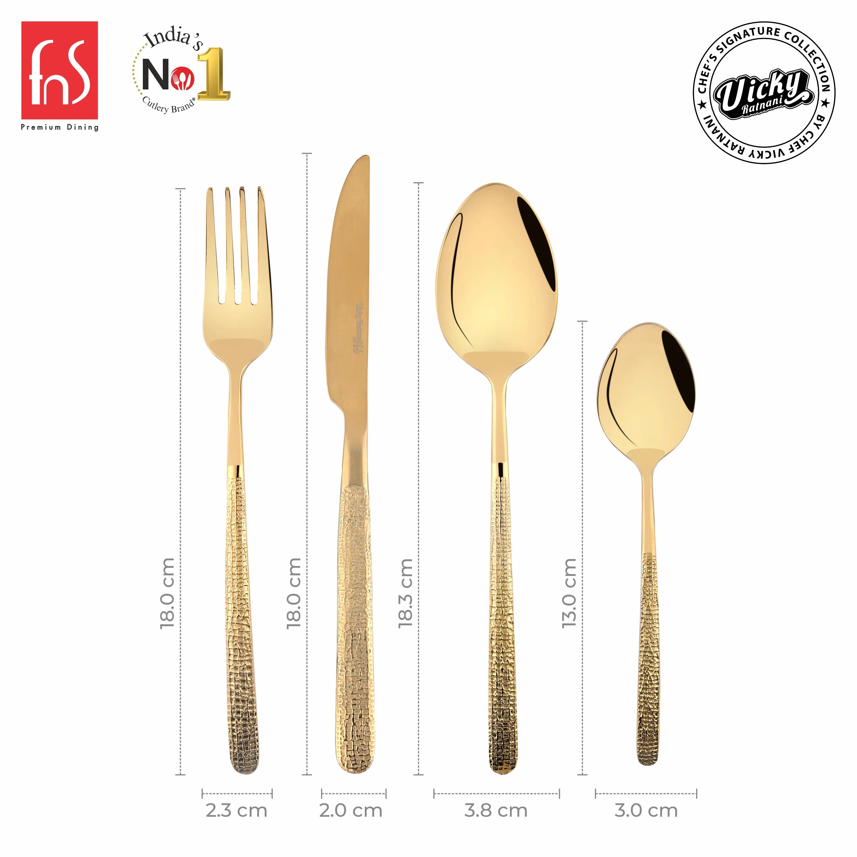 Chef Vicky Ratnani's Signature Collection By FnS Velora Stainless Steel 24 Pcs Cutlery Set