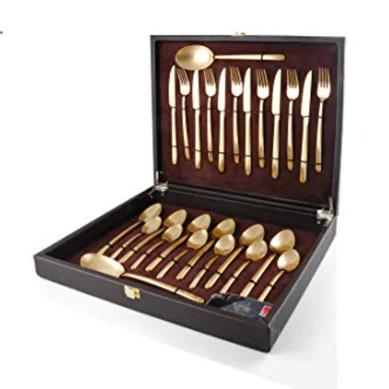 FNS Bianca Gold Plated Premium Cutlery Set