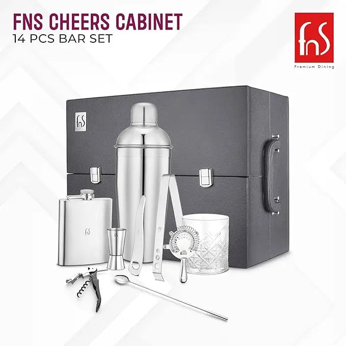 FNS Cheers BarCabinet 14 pcs bar Set FNS