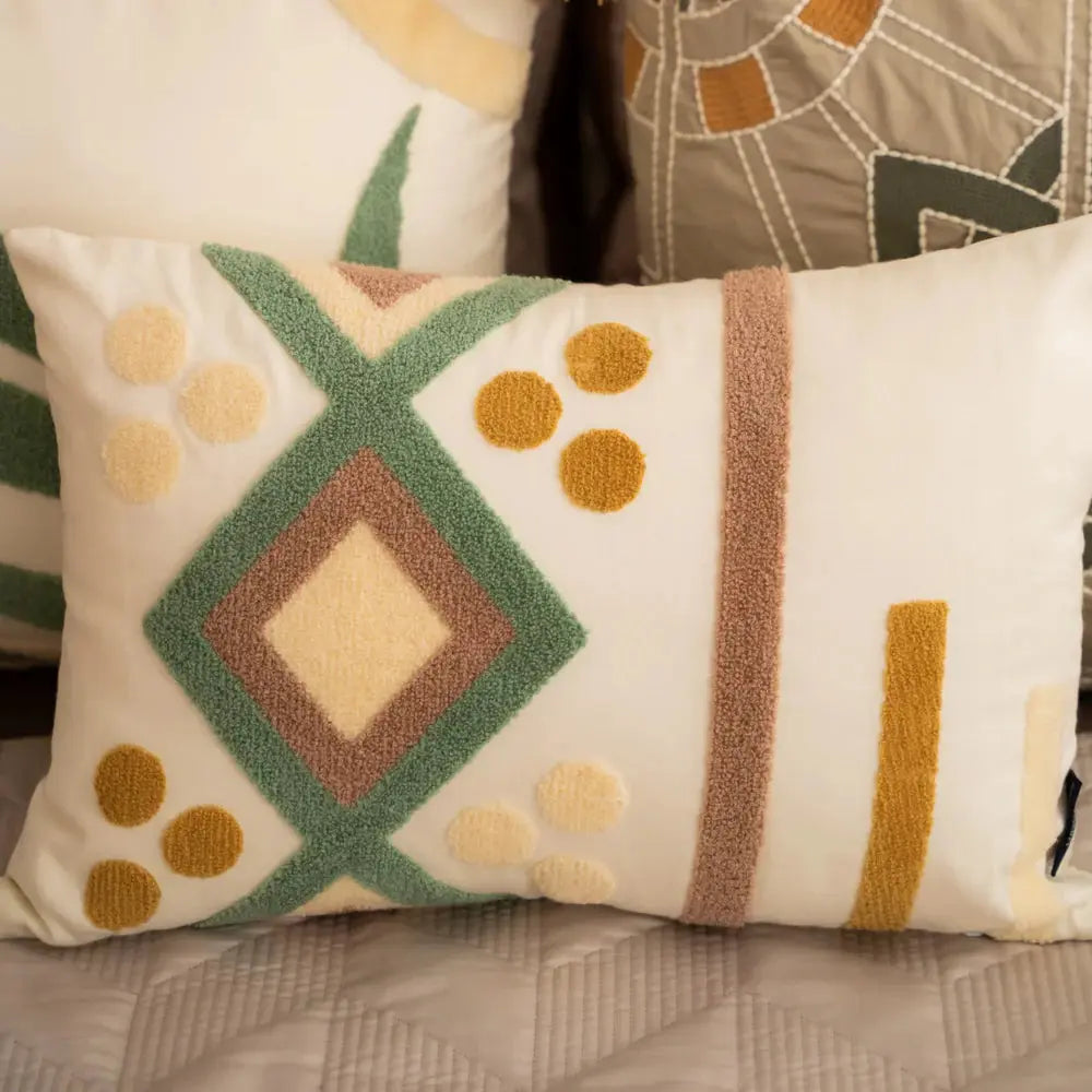 Pixie Patch Cotton Embroidered Cushion Cover (Size : 12"X18") Sadyaska