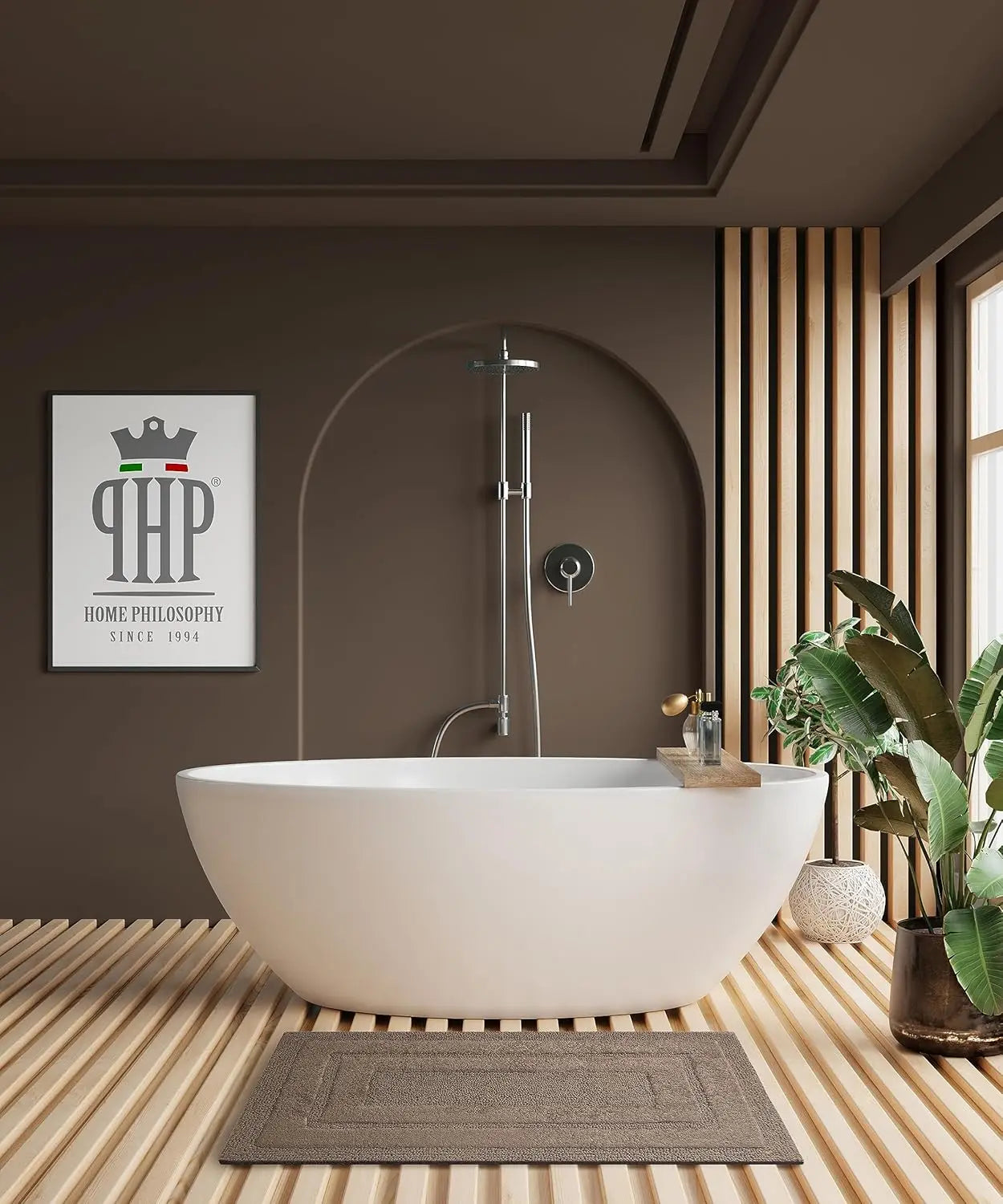 CASTORO Luxury Anti-Skid Tufted Cotton Floor Mat - Exquisite Comfort for Living & Bath Area - Slip-Resistant & Plush Design - Elevate Your Home with Italian Elegance! - grahsajja