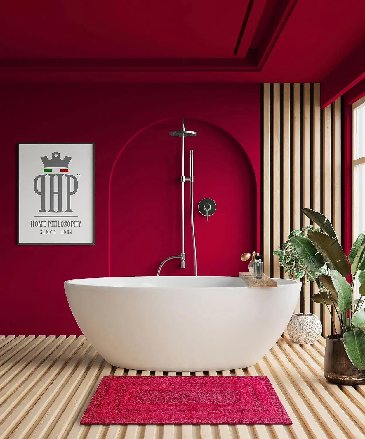 CARMINIO Luxury Anti-Skid Tufted Cotton Floor Mat - Exquisite Comfort for Living & Bath Area - Slip-Resistant & Plush Design - Elevate Your Home with Italian Elegance! - grahsajja