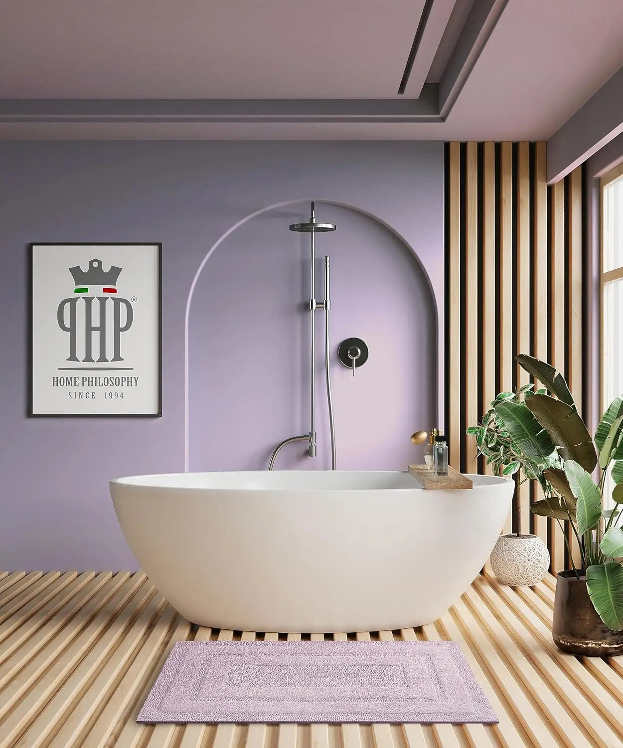 LAVANDA Luxury Anti-Skid Tufted Cotton Floor Mat - Exquisite Comfort for Living & Bath Area - Slip-Resistant & Plush Design - Elevate Your Home with Italian Elegance! - grahsajja