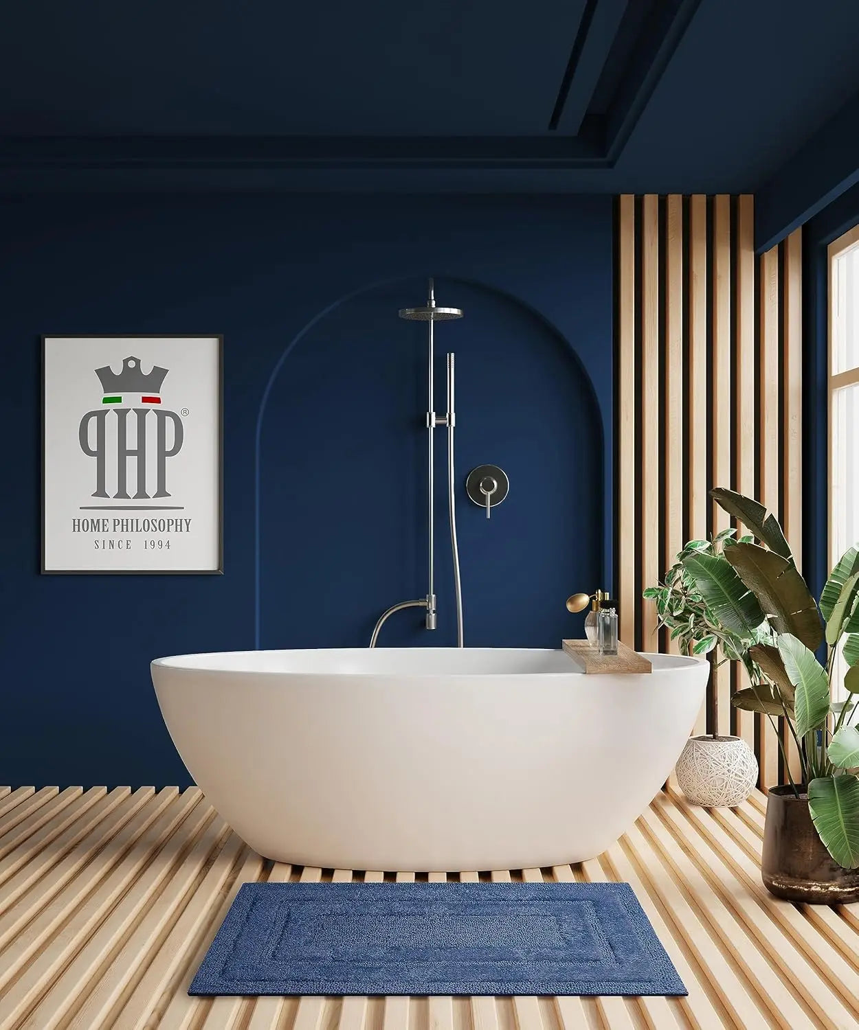 OCEANO Luxury Anti-Skid Tufted Cotton Floor Mat - Exquisite Comfort for Living & Bath Area - Slip-Resistant & Plush Design - Elevate Your Home with Italian Elegance! - grahsajja