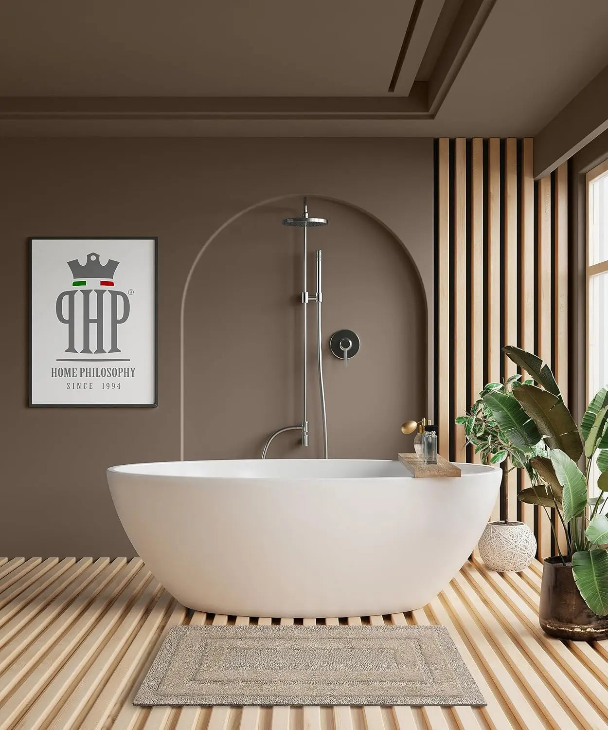 LINO Luxury Anti-Skid Tufted Cotton Floor Mat - Exquisite Comfort for Living & Bath Area - Slip-Resistant & Plush Design - Elevate Your Home with Italian Elegance! - grahsajja