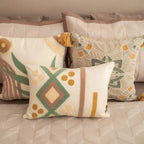 Pixie Patch Cotton Embroidered Cushion Cover (Size : 12"X18") Sadyaska